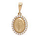 Miraculous Medal pendant, 18k gold and white strass, 1.7 g s1
