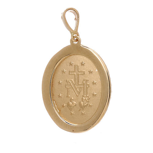 Miraculous Medal pendant, 18K gold and strass, 3.4 g 2