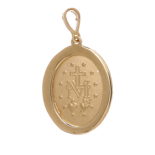 Ciondolo Medaglia Miracolosa oro giallo 18 kt strass 3,4 grammi 2