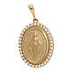 Ciondolo Medaglia Miracolosa oro giallo 18 kt strass 3,4 grammi s1