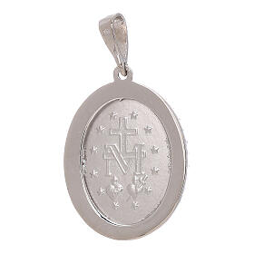 Pendente Medaglia Miracolosa strass oro bianco 750/00 3,4 grammi