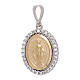 Miraculous Medal bicolor pendant 18-carat white crystals 2.5 gr s1