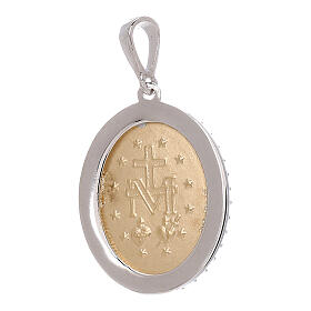 Medalha Milagrosa pingente ouro 750/00 bicolor strass 3,35 gr
