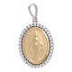 Miraculous Medal bicolor pendant 750/00 gold white crystals 3.35 gr s1