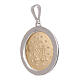 Miraculous Medal bicolor pendant 750/00 gold white crystals 3.35 gr s2