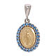 Miraculous Medal bicolor pendant 18-carat gold light blue crystals 1.7 gr s1