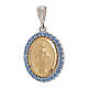 Miraculous Medal bicolor pendant 18-carat gold light blue crystals 2.6 gr s1