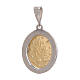Miraculous Medal bicolor pendant 18-carat gold light blue crystals 2.6 gr s2