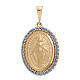Miraculous Medal pendant, 18K gold and light blue rhinestones, 3.5 g s1