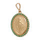 Miraculous Medal pendant, 750/00 gold and green strass, 3.4 g s1