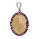 Miraculous Medal of bicoloured 18k gold and red rhinestones 3.4g s1