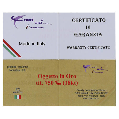 Pendente Medaglia Miracolosa oro giallo 18 carati strass neri 3,4 grammi 3