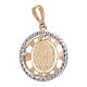 Round pendant Miraculous Medal 18-carat bicolor gold zircons s2