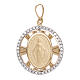 Round pendant Miraculous Medal 750/00 gold zircons 2.7 gr s1