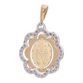 Pendente a fiore Medaglia Miracolosa oro 750/00 zirconi 2,2 grammi
