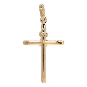 Pendente croce lucida oro 18 kt 1,1 grammi
