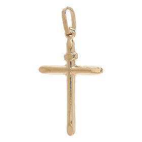 Pendente croce lucida oro 18 kt 1,1 grammi