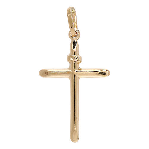 Polished cross pendant 18-carat gold 1.1 gr 1