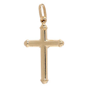 Cross-shaped pendant with body of Christ, 750/00 polished yellow gold, 1.5 g