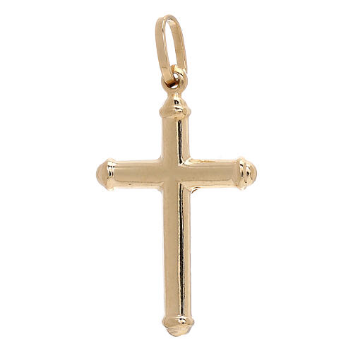 Cross-shaped pendant with body of Christ, 750/00 polished yellow gold, 1.5 g 2