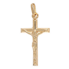Crocefisso pendente squadrato oro giallo 18 kt 1,2 gr