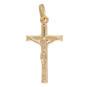 Crucifixo pingente extremidades quadradas ouro amarelo 18K 1,2 gr