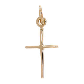 Thin cross-shaped pendant, 750/00 yellow gold, 0.65 g