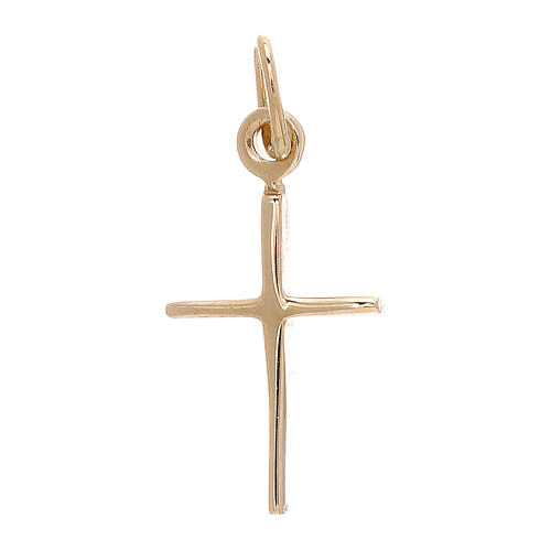 Thin cross-shaped pendant, 750/00 yellow gold, 0.65 g 1