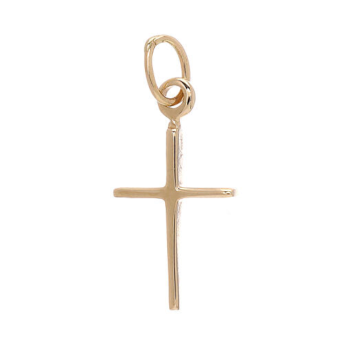 Thin cross-shaped pendant, 750/00 yellow gold, 0.65 g 2