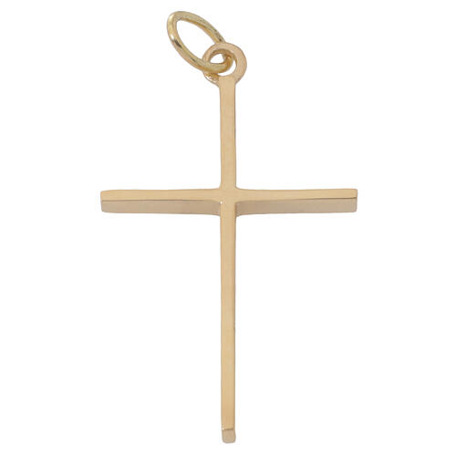Pendente croce sottile oro giallo 750/00 0,65 gr 4