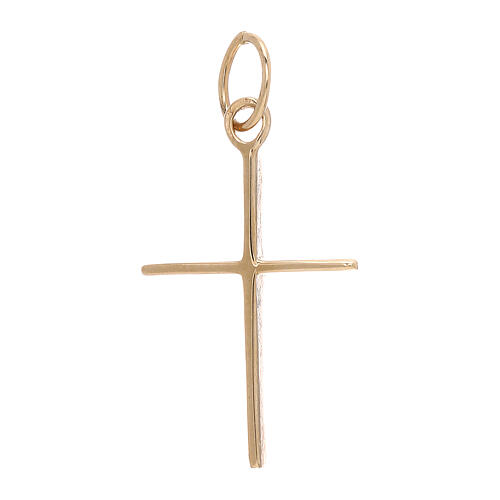 Croix pendentif subtile or jaune 18K 1,15 gr 1