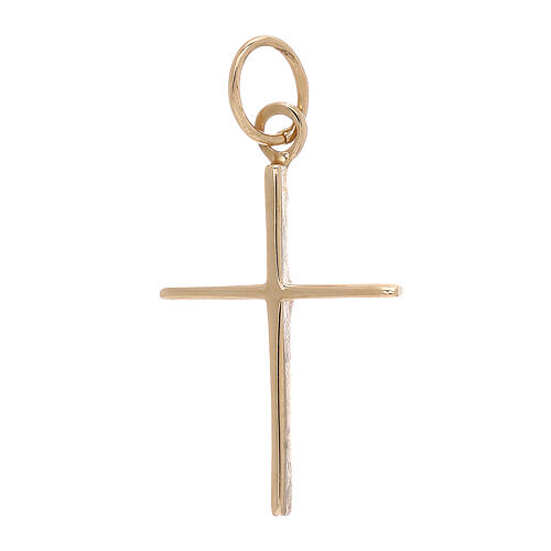 Croix pendentif subtile or jaune 18K 1,15 gr 2