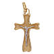 Kreuz Anhänger zweifarbigen Gold 750/00 4.5gr s1