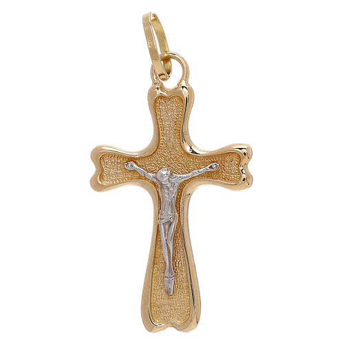 Flower-shaped cross pendant, 750/00 gold, 4.5 g 1