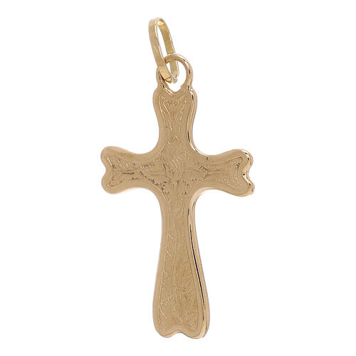 Flower-shaped cross pendant, 750/00 gold, 4.5 g 2