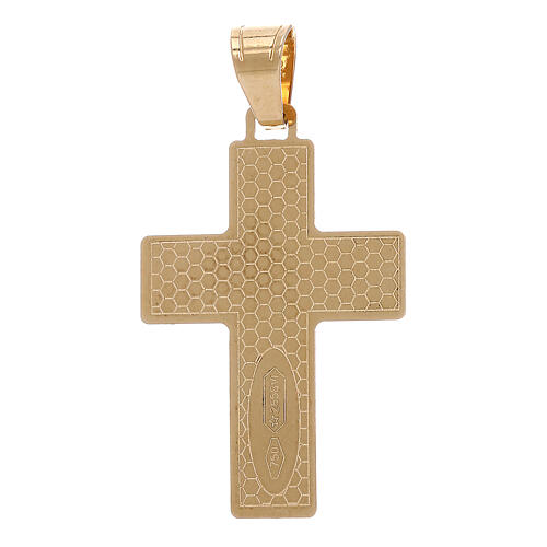 Cruz colgante escuadrada Cristo rayos oro 18 quilates 1 gr 2