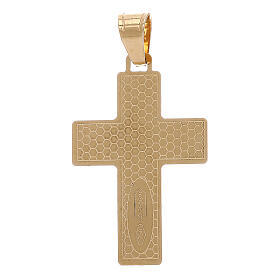 Croce pendente squadrata Cristo raggi oro 18 carati 1 gr