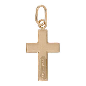 Croce pendente lastra bombata oro giallo 18 kt 0,7 gr