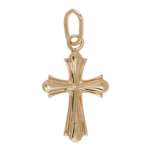 Cross pendant with two finishes, 750/00 gold, 0.75 g 2