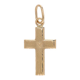 Pendente croce raggi satinati oro 18 kt 0,7 gr
