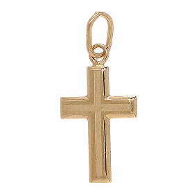 Cross pendant double finish, 750/00 gold, 0.7 g