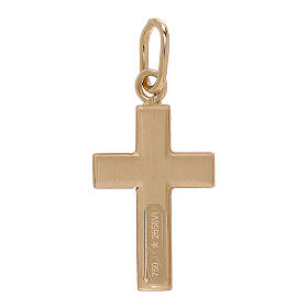 Cross pendant double finish, 750/00 gold, 0.7 g
