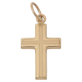 Pendentif croix or bicolore 750/00 0,7 gr