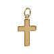 Colgante cruz lámina redondeada Cristo oro bicolor 18 k s2
