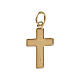 Pendentif croix plaque bombée Christ or bicolore 18K s2