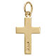 Pingente cruz chapa convexa Cristo ouro bicolor 18K s3