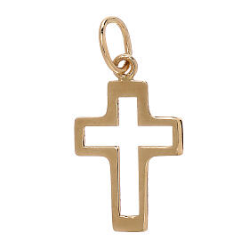 Pendente sagoma croce traforato oro giallo 18 kt 0,35 gr