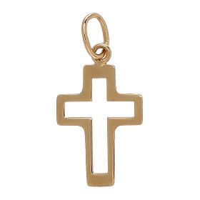 Pendente sagoma croce traforato oro giallo 18 kt 0,35 gr