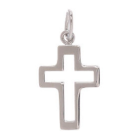 Openworked cross pendant in 750/00 white gold 0.35 gr