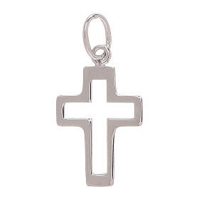 Openworked cross pendant in 750/00 white gold 0.35 gr